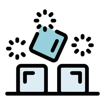 Ice cubes falling into glass creating splashing effect Illustrazione stock