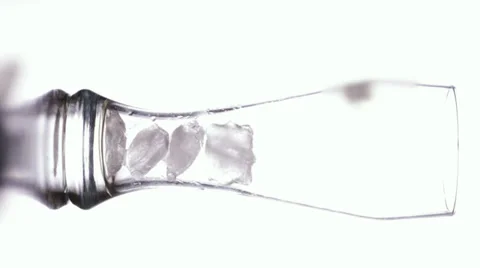 Ice cubes falls into the glass Stock Footage 34311312