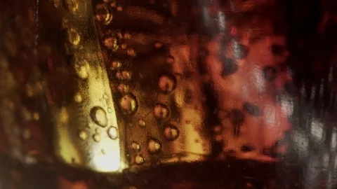 Ice cubes in fizzing Soda glass stock footage Stock Footage