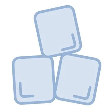 Ice cubes flat illustration on white Illustrazione stock
