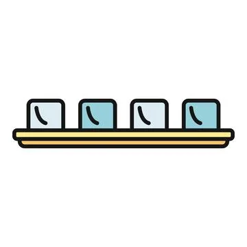 Ice cubes forming on a yellow tray Stock Illustration