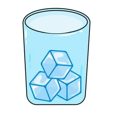 Ice cubes in glass. Simple Vector illustration isolated on white background. 스톡 일러스트