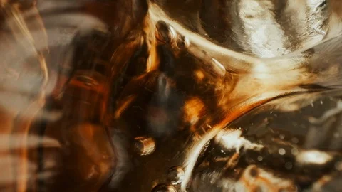 Ice Cubes In A Glass. Warm Tea. Close-up. Stock Footage 109409338