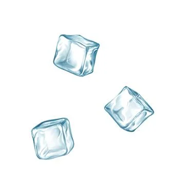 Ice cubes. Hand drawn illustration. Stock Illustration