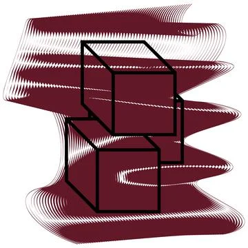 Ice cubes icon of a set. Icon on vinous ripples isolated on white backgrond. イラスト素材