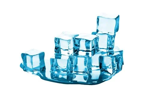 Ice cubes isolated Stock Photos