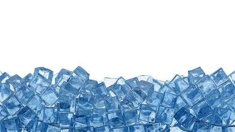 Ice cubes isolated on a white background. 3d illustration Stock Illustration