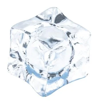 Ice cubes isolated on white background. Clipping pats Stock Photos