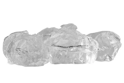 Ice cubes isolated on white background Photos