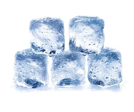 Ice cubes isolated on white. Stock Photos