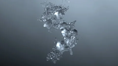 Ice cubes with liquid splash. Stock Footage 129895150