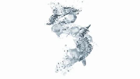 Ice cubes with liquid splash. Stock Footage 130049428