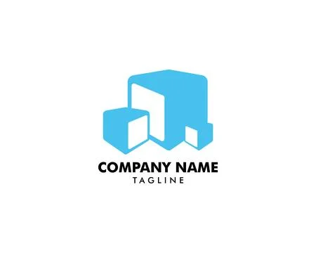 Ice Cubes Logo Design Icon Vector Illustration Stock Illustration