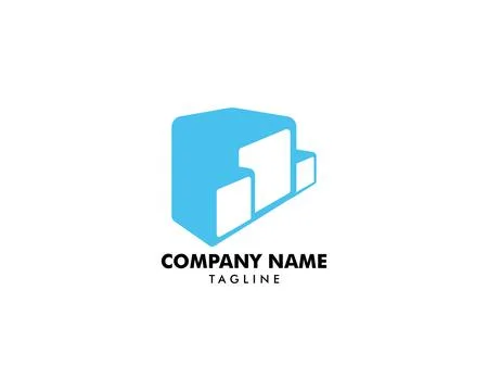 Ice Cubes Logo Design Icon Vector Illustration Stock Illustration