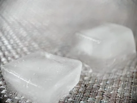 Ice cubes in macro view Stock Photos