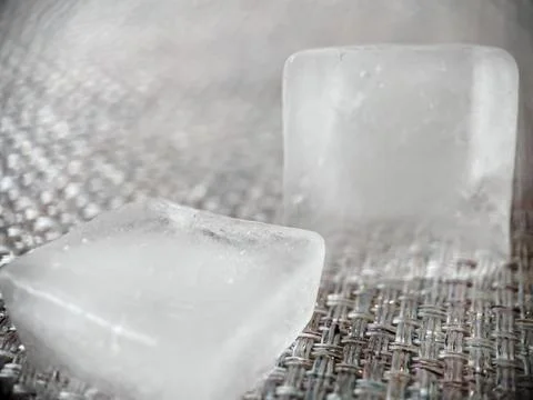 Ice cubes in macro view Stock Photos