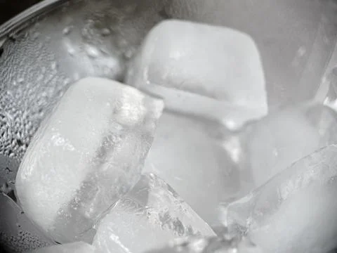 Ice cubes in macro view Stock Photos