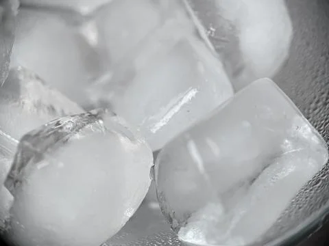 Ice cubes in macro view Stock Photos