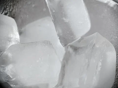 Ice cubes in macro view Stock Photos
