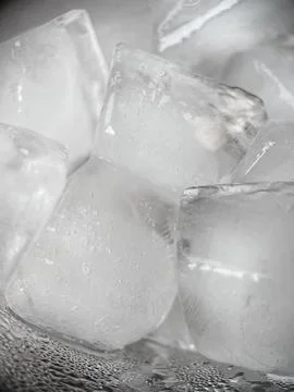 Ice cubes in macro view Stock Photos