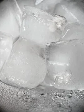 Ice cubes in macro view Stock Photos