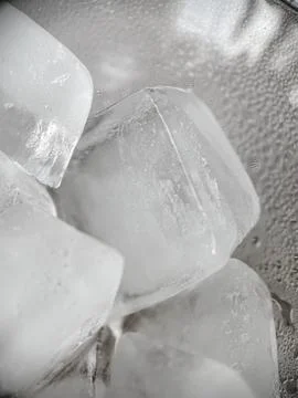 Ice cubes in macro view Stock Photos