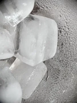 Ice cubes in macro view Foto stock