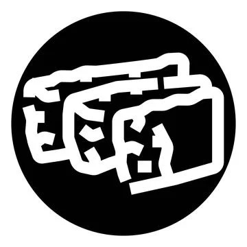 Ice cubes melting in black circle icon Stock Illustration