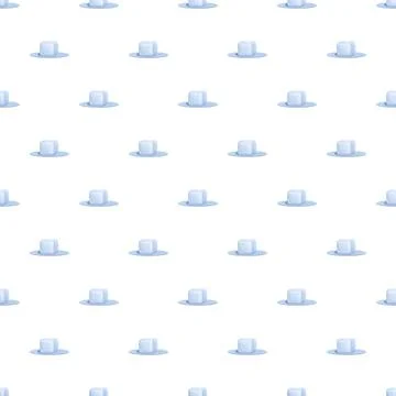 Ice cubes melting creating puddles seamless pattern Illustrazione stock
