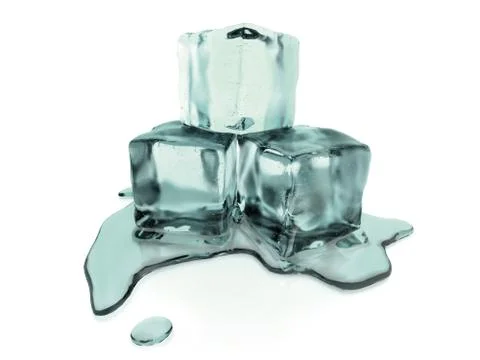 Ice cubes melting Stock Illustration