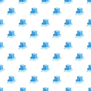 Ice cubes melting in pattern seamless background 스톡 일러스트
