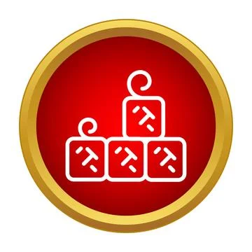 Ice cubes melting in red circle icon Stock Illustration