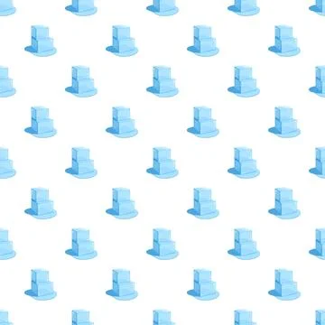 Ice cubes melting seamless repeating pattern background Stock Illustration