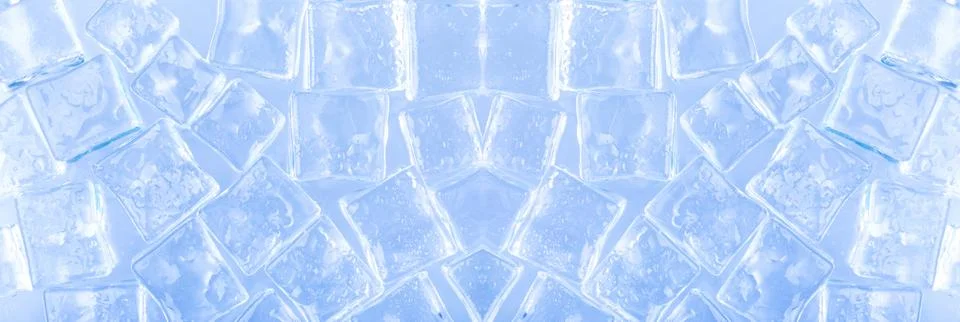 Ice cubes panoramic Stock Photos