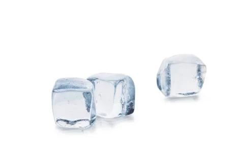 Ice cubes with reflection, isolated. Stock Photos