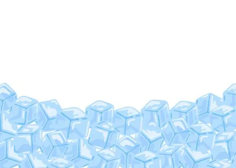 Ice cubes set background. Blue Ice collection on white background. Fresh water 스톡 일러스트