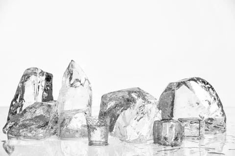 Ice cubes on the table Stock Photos