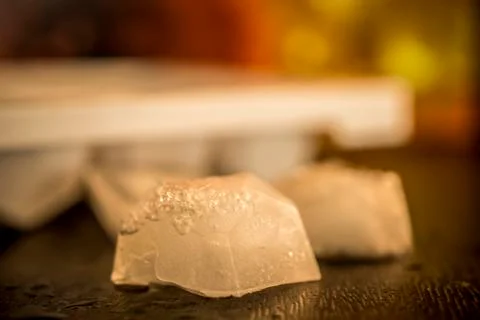Ice Cubes on a Table Stock Photos