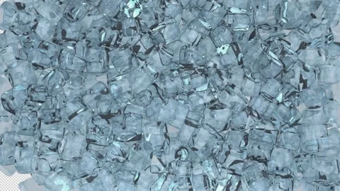Ice Cubes Transition with transparent (alpha) background Stock Footage 252054131