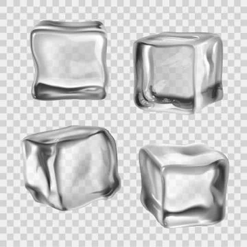 Ice Cubes Transparent Stock Illustration
