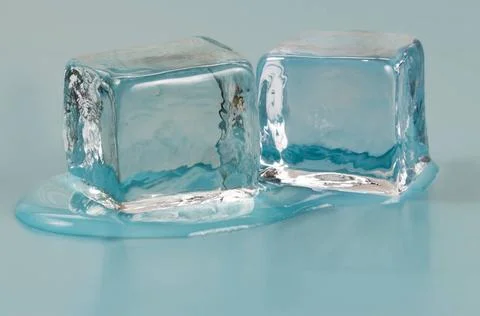 Ice cubes Two ice cubes slowly melting on a shiny surface Copyright: xZoon... Stock Photos