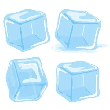 Ice cubes. Vector collection. Stock Illustration