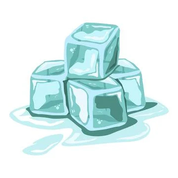 Ice cubes vector illustration with white background Stock Illustration