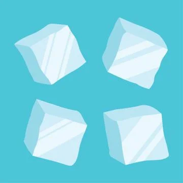 Ice cubes vector set Stock Illustration