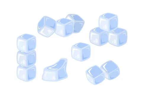Ice cubes vector set Stock Illustration