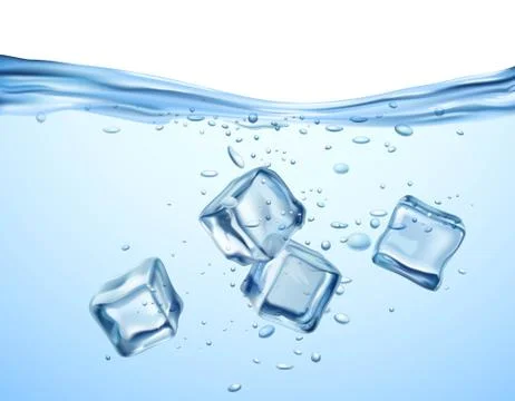 Ice Cubes In Water Illustrazione stock