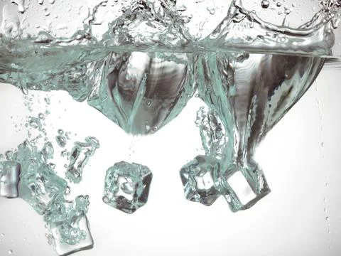 Ice cubes in water Stock-Fotos