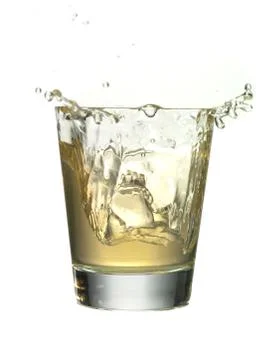 Ice cubes on whiskey Stock Photos