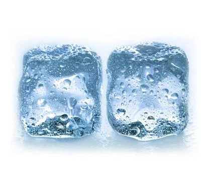 Ice cubes on white background. Stock Photos