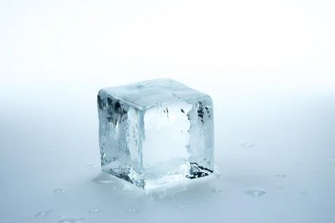 Ice cubes on white background.. Stock Photos